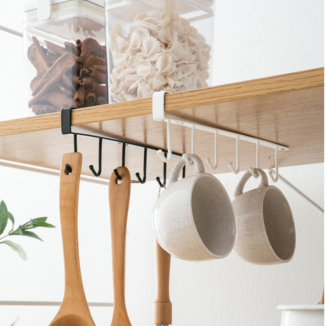 Undershelf Cup & Mug Hooks-Set of 2, mug organizer for cabinet standard