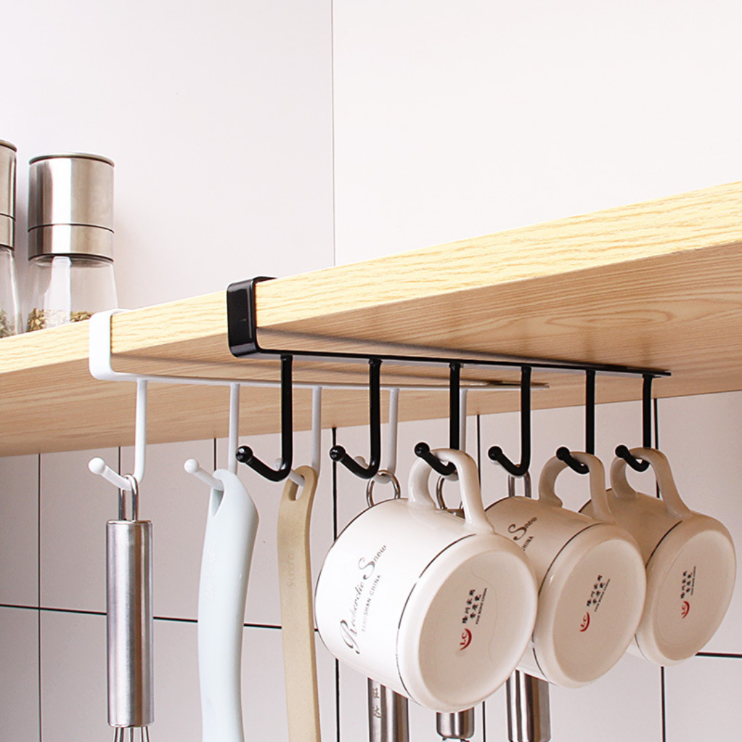 Undershelf Cup & Mug Hooks-Set of 2, mug organizer for cabinet standard