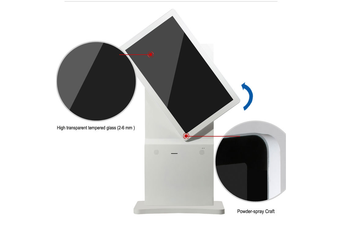 Creative touch screen kiosk 70 inch double screen rotate digital signage touch kiosk totem