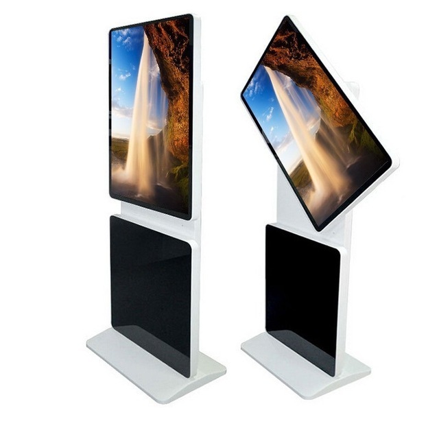 Creative touch screen kiosk 70 inch double screen rotate digital signage touch kiosk totem