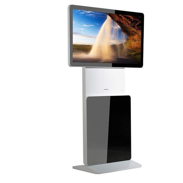 Creative touch screen kiosk 70 inch double screen rotate digital signage touch kiosk totem