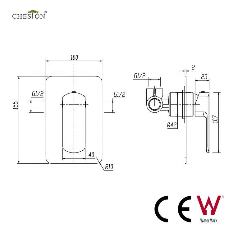 CE WaterMark Good quality two function wall mounted bath shower faucets mixers taps