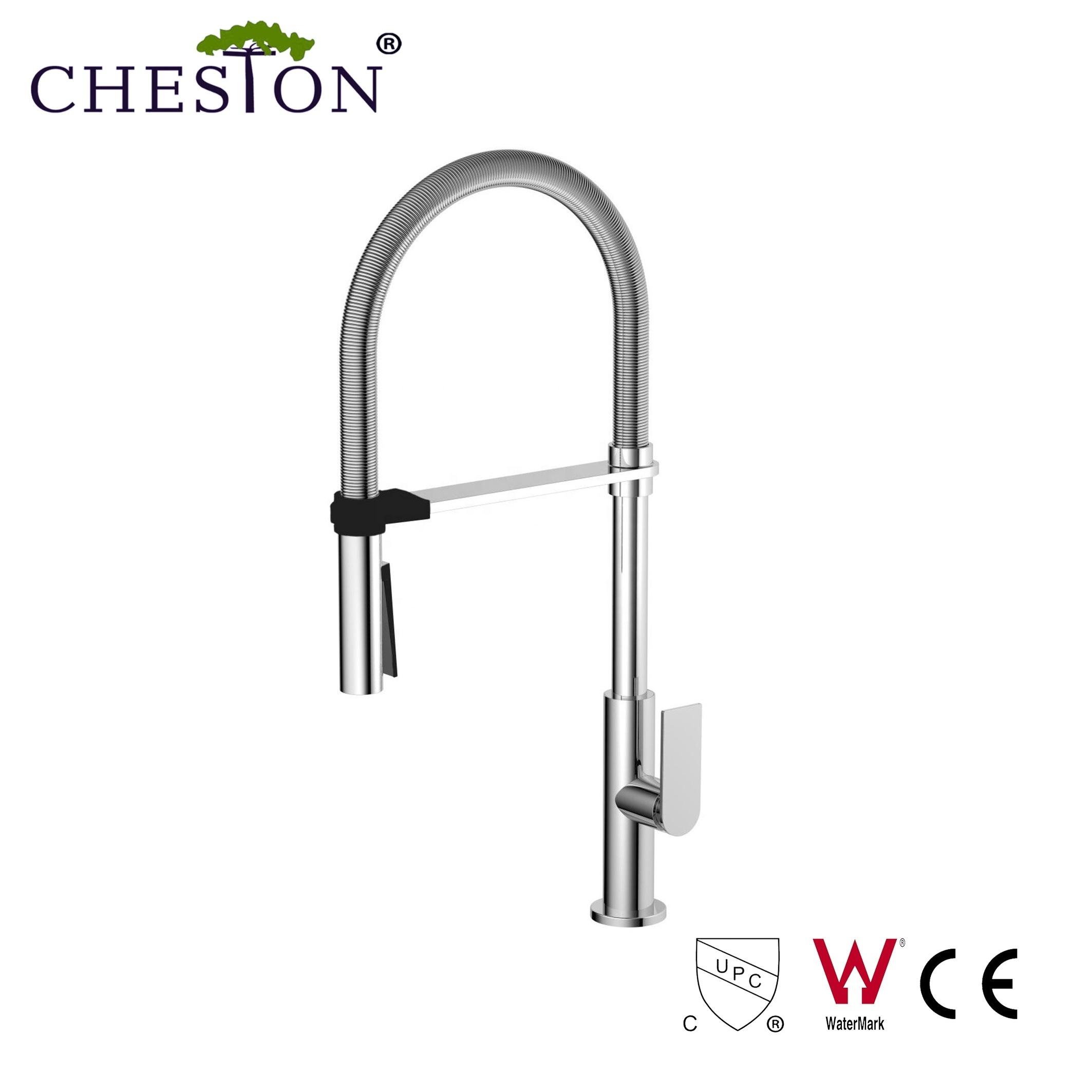 Cheston Modern High Arc Rose Gold Kitchen Sink Mixer Tap Pull Down Kitchen Faucet