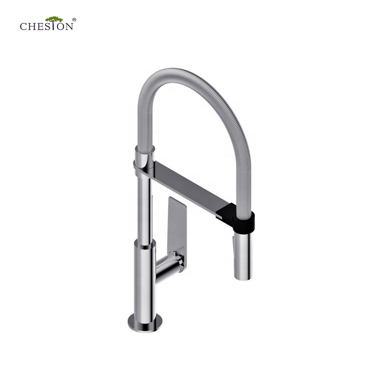 Cheston Modern High Arc Rose Gold Kitchen Sink Mixer Tap Pull Down Kitchen Faucet