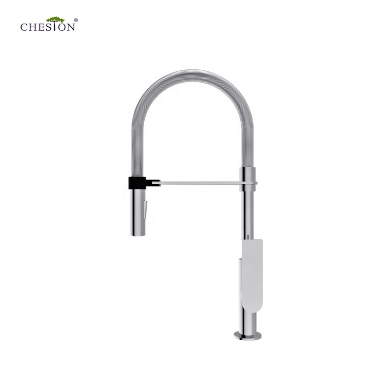 Cheston Modern High Arc Rose Gold Kitchen Sink Mixer Tap Pull Down Kitchen Faucet