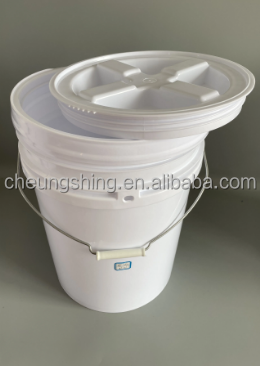 White Food Grade 1L 5L 10L 15L 20L 25L 5Gallon Round/Square Plain/Spoute Plastic Buckets/Pail/Barrel with Lid