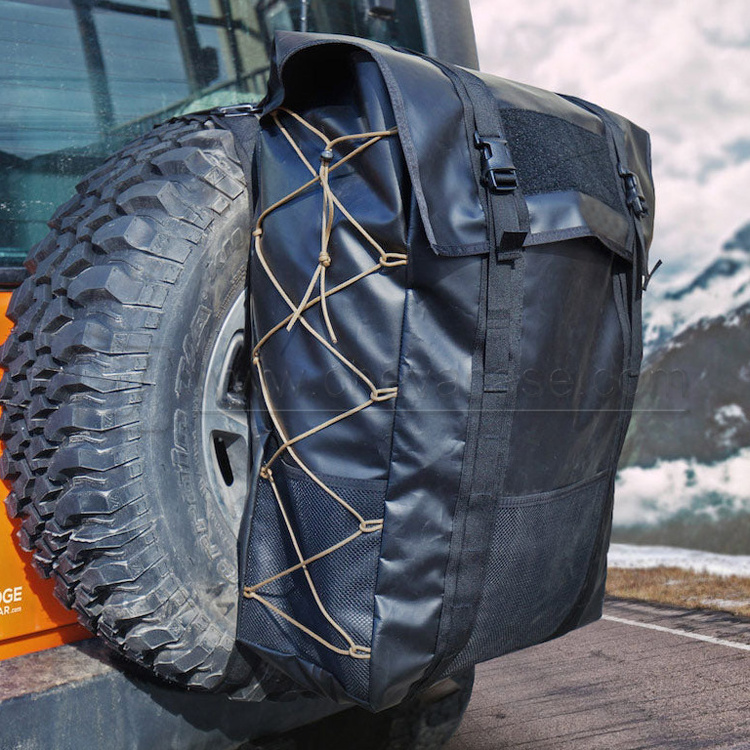 Vinyl-coated 4WD Tire Trash Storage Bag Rugged PVC Spare Wheel Bag