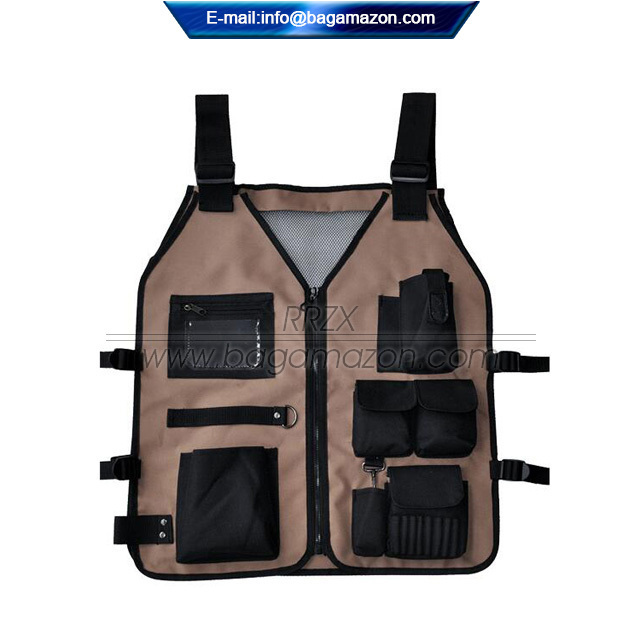 Multi Pockets Tool Vest Heavy Duty Waistcoat Tool Bag Custom Tool Vest