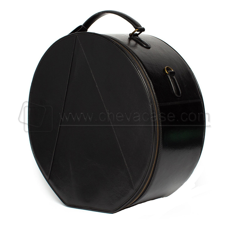 Customized Travel Round Leather Hat Storage Tote Hat Carrying Bag