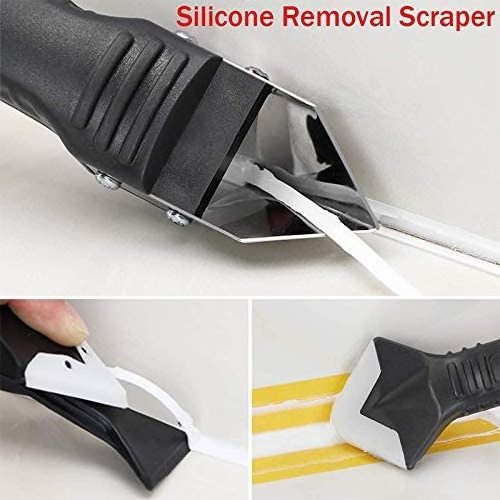 3 in 1 Silicone Caulking Tools Glass Glue Angle Scraper stainless steelhead Caulk Remover and Sealant Scraper