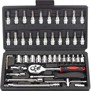 Reversible Ratchet Wrench Tool Kit Screwdriver Drive Socket and Bit Set Combination