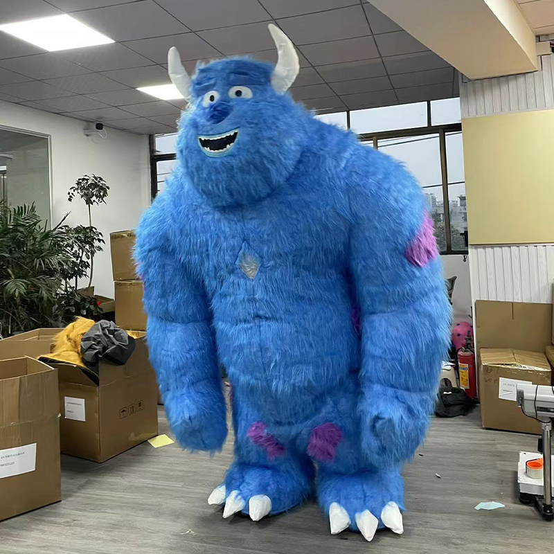 CH Blue Monster inflatable halloween costumes for adults,factory real picture adult size mascot costume for sale