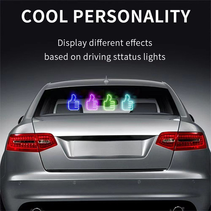 LED Finger Warning Brake Gesture Light Funny Rear Window Sign Decoration Car Light