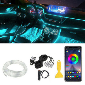 5050 Colorful Decorative Light Rgb Led Car Interior Strip Light App Remote Control Wire Atmosphere Light