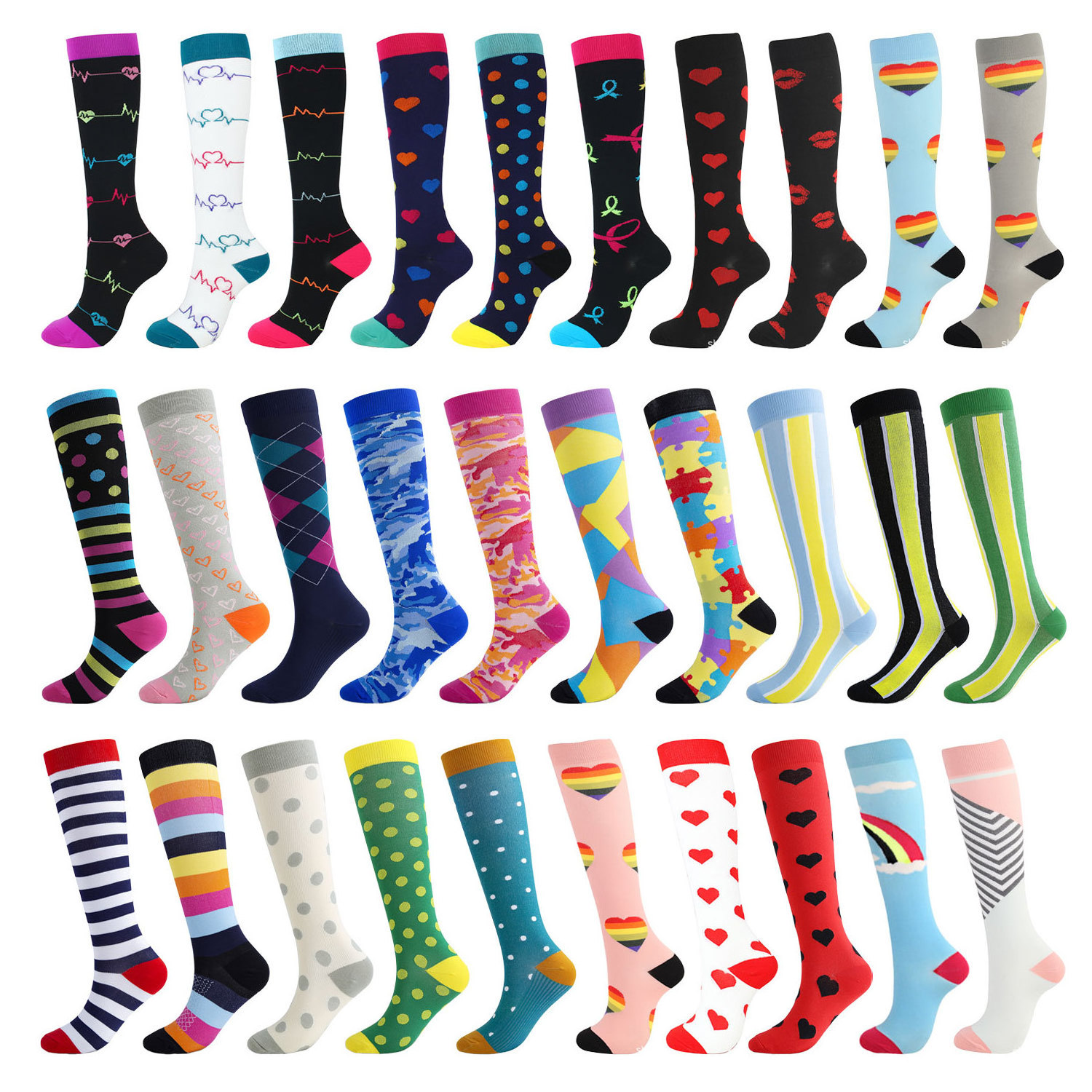 Custom Compression Socks Stockings 20-30 Mmhg Men Women Sports Socks Marathon Running Varicose Veins Sock