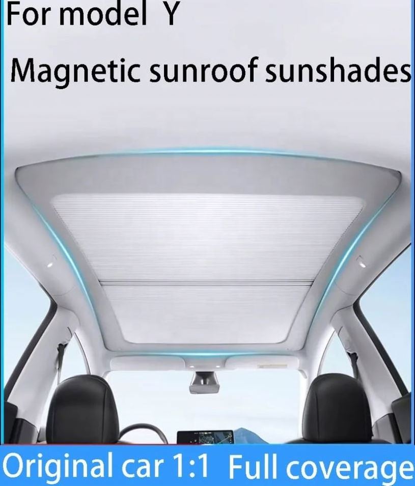 Car Sunshade for  Model 3/Y Exclusively Front Windshield Double Layer Light Blocking Fabric Foldable Sun Shade -cyb