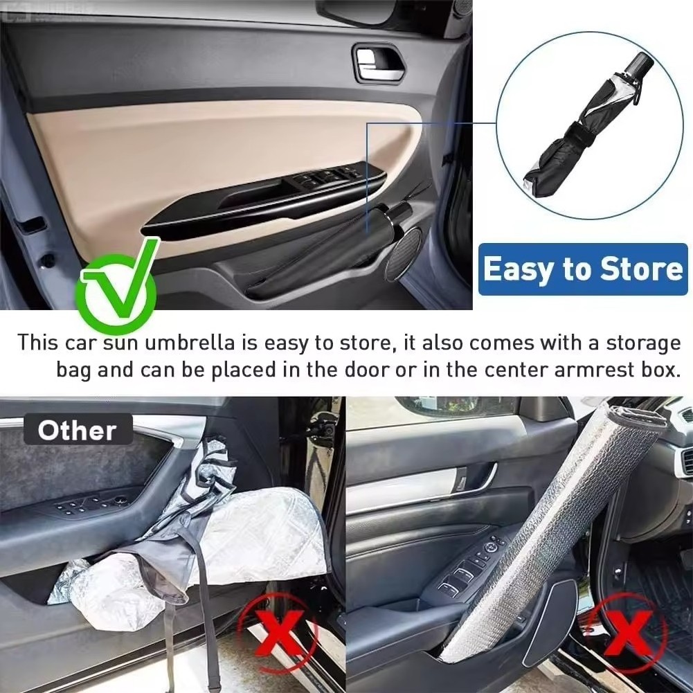 Foldable Car Umbrella Sunshade Cover UV Block Car for Auto Windshield Covers Most Cars