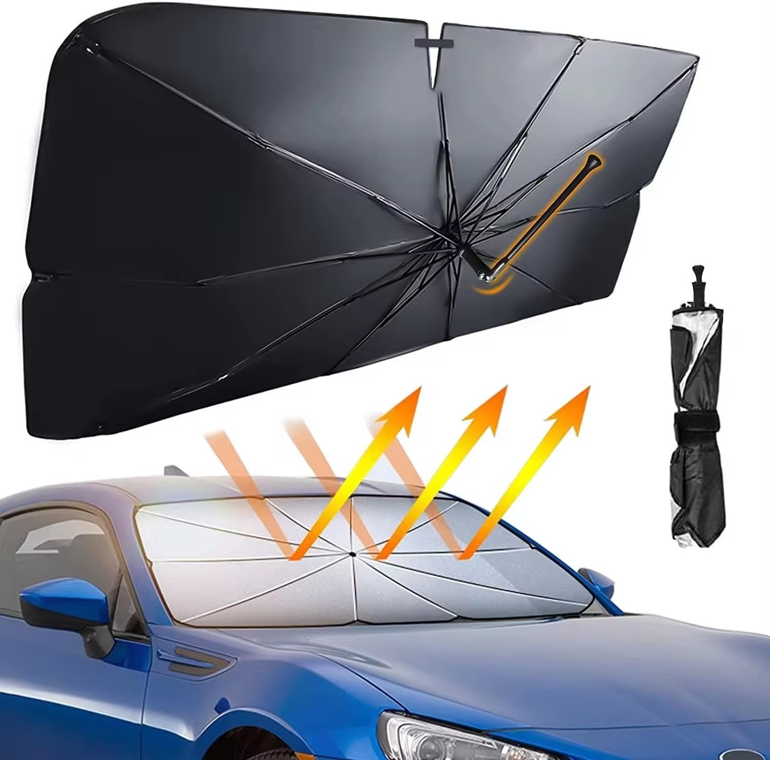 Newest Update Foldable car sun UV protection shade sunshade windshield umbrella