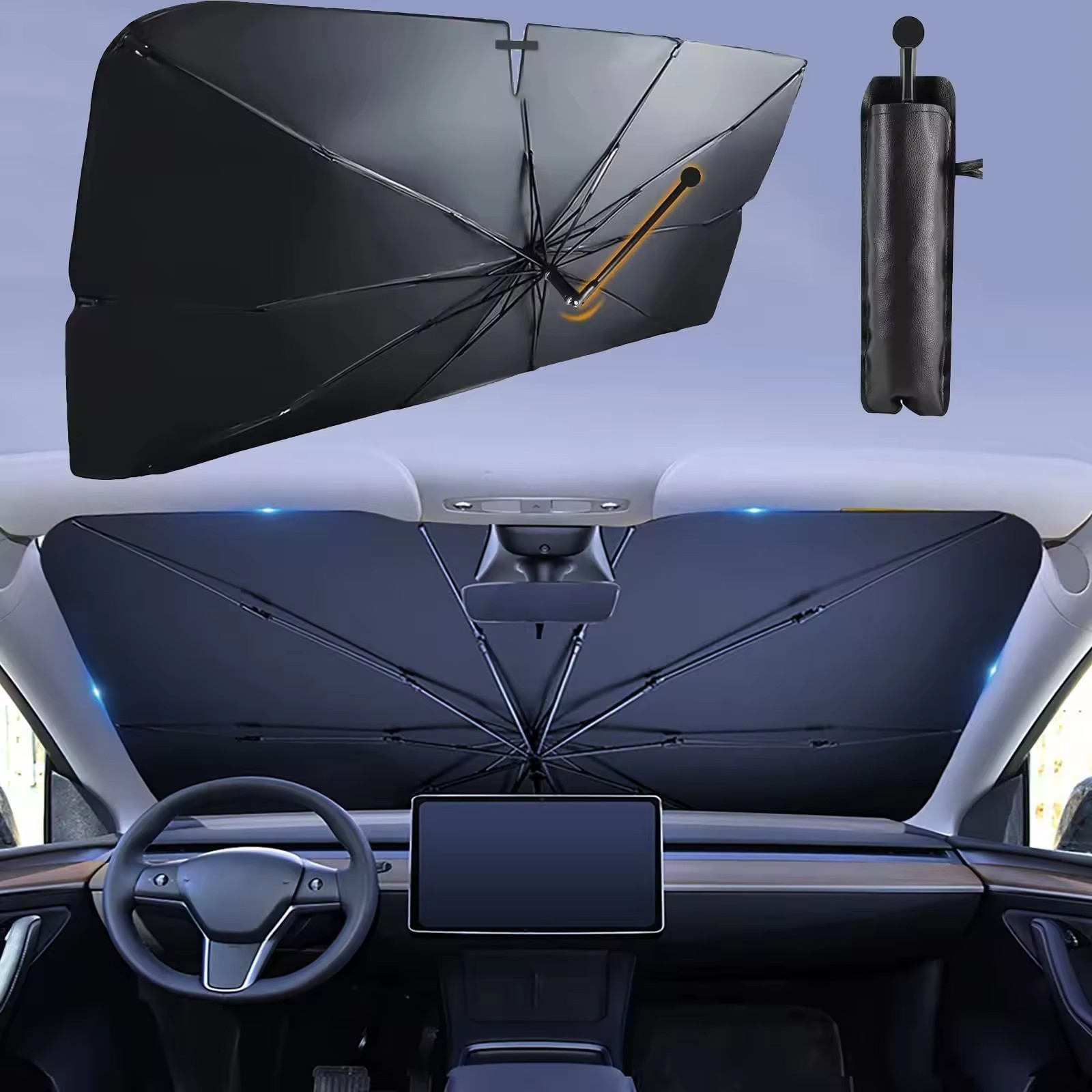 Newest Update Foldable car sun UV protection shade sunshade windshield umbrella