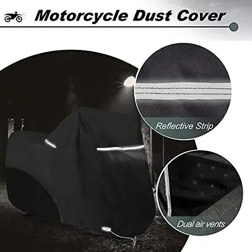 Uv Protect Dustproof Waterproof Outdoor Snow Rain Proof Coat Motorcycle Cover For Motorcycle Motorbike With Reflective Strap