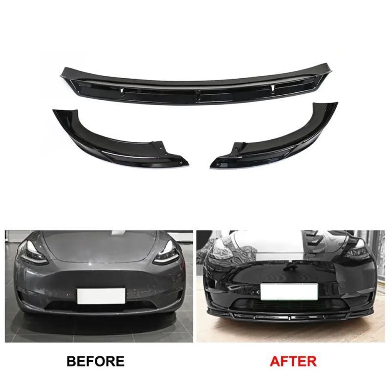 Real Carbon Fiber Bumper Front Lip Spoiler Chin Guard For Tesla Model Y