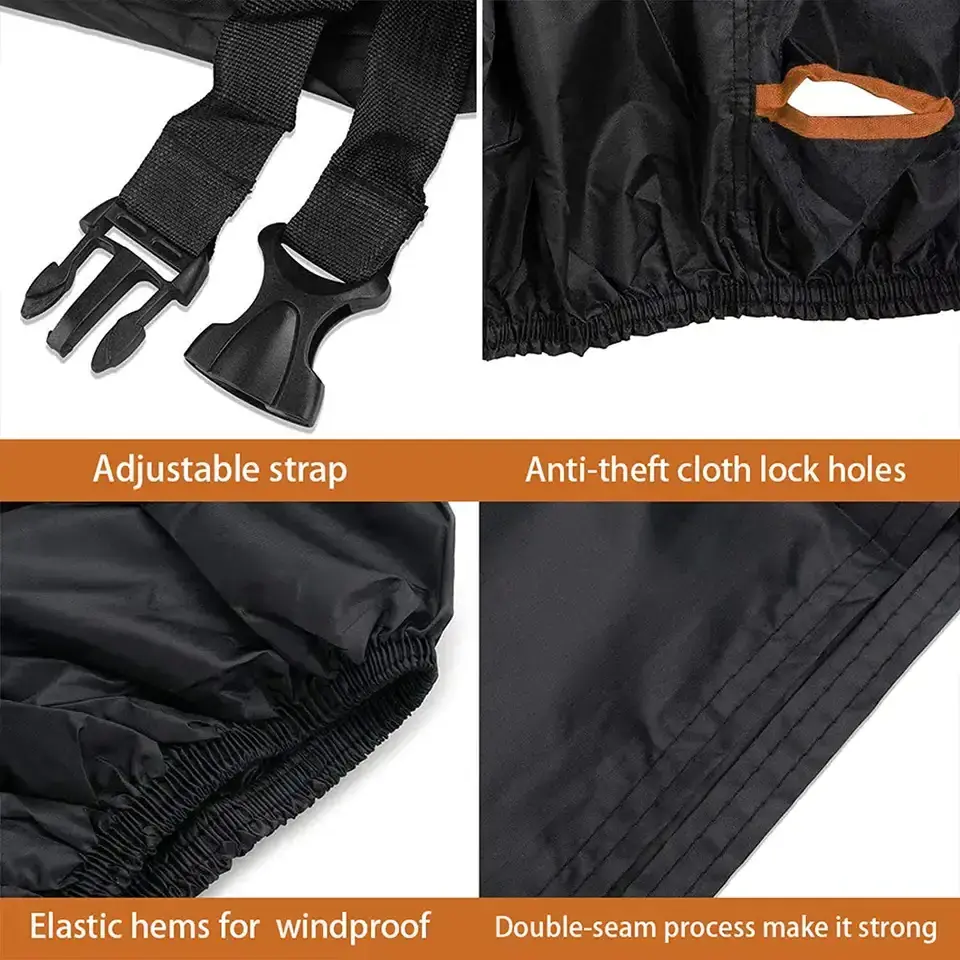 Uv Protect Dustproof Waterproof Outdoor Snow Rain Proof Coat Motorcycle Cover For Motorcycle Motorbike With Reflective Strap