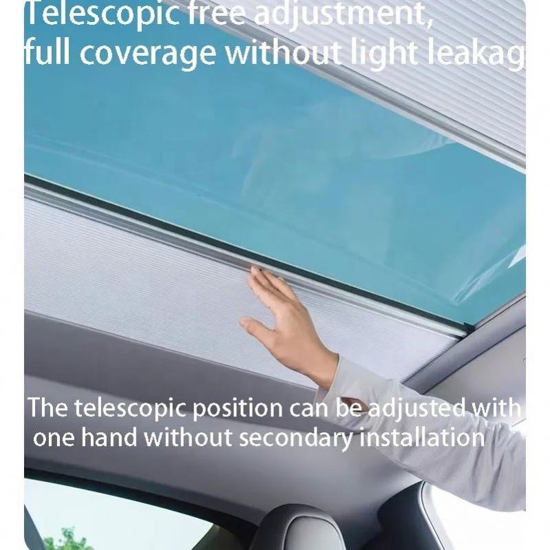 Car Sunshade for  Model 3/Y Exclusively Front Windshield Double Layer Light Blocking Fabric Foldable Sun Shade -cyb