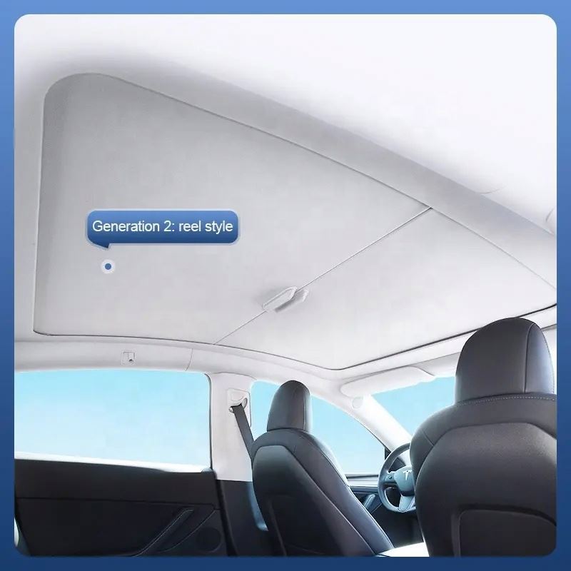 Car Sunshade for  Model 3/Y Exclusively Front Windshield Double Layer Light Blocking Fabric Foldable Sun Shade -cyb