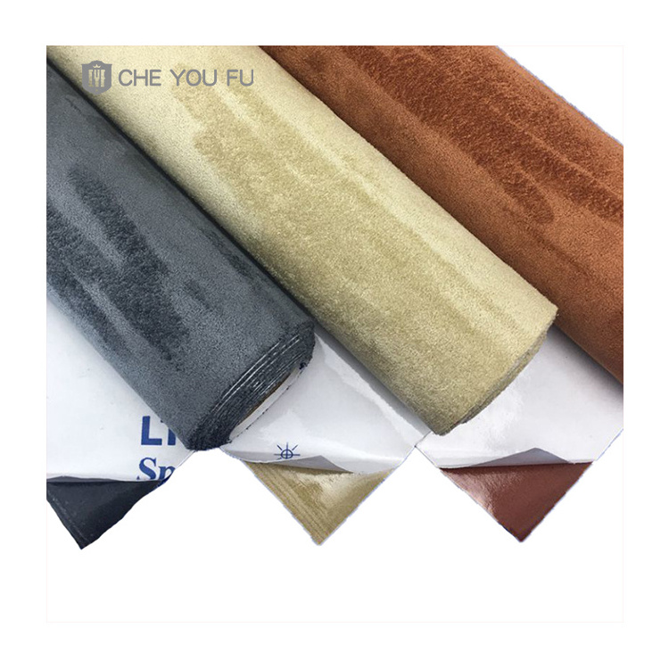 Waterproof synthetic leather self adhesive suede leather for auto decoration