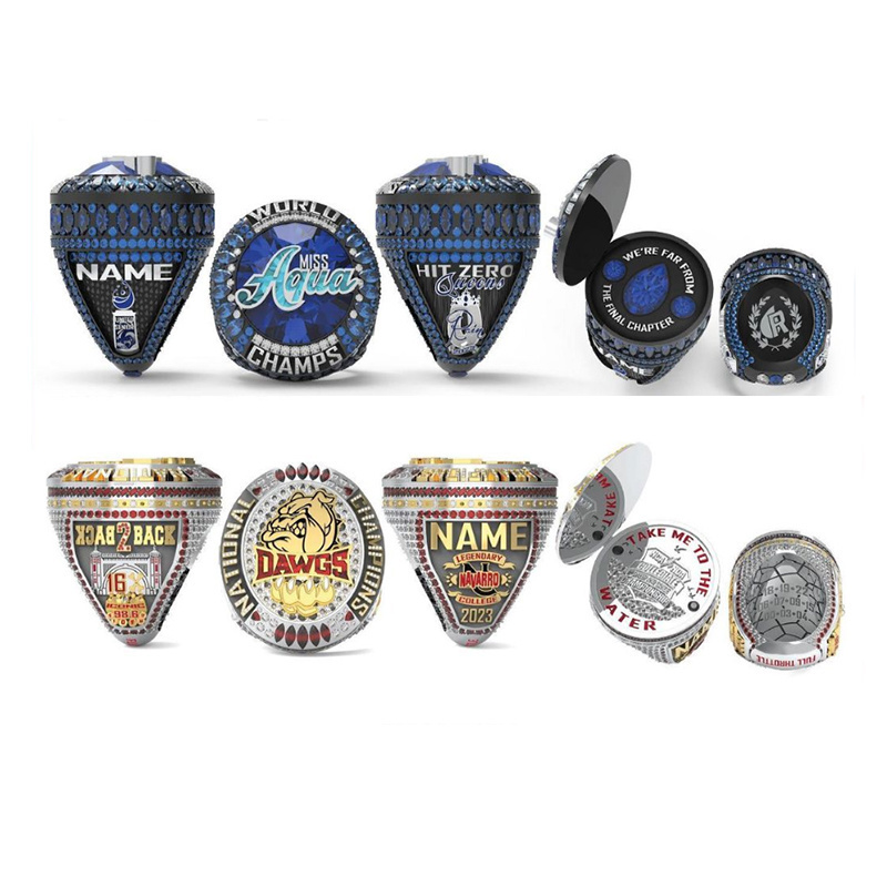 Customized 2023 Fashion New Flip cover Champion Ring Custom Logo Softball Ring Youth baseball Championship Rings