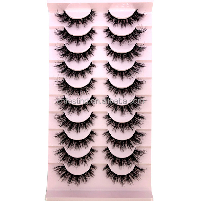 10 Pairs 3D Faux Mink Lashes Fluffy Soft Full Thick Wispy Natural long False Eyelashes Curly lashes wholesale lashes