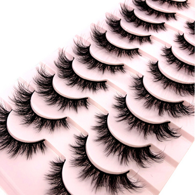 10 Pairs 3D Faux Mink Lashes Fluffy Soft Full Thick Wispy Natural long False Eyelashes Curly lashes wholesale lashes