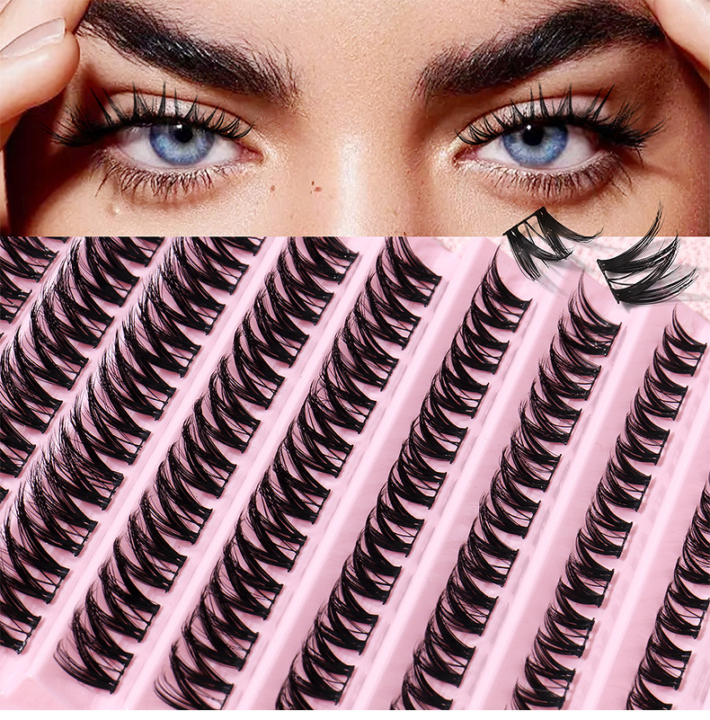 Super High Cost Performance Mink Individual Wispy Eyelashes Diy Cluster 3D Natural Layered Look Korean Pbt Segmented Lashes