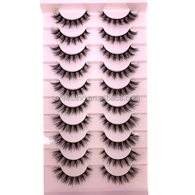 10 Pairs 3D Faux Mink Lashes Fluffy Soft Full Thick Wispy Natural long False Eyelashes Curly lashes wholesale lashes