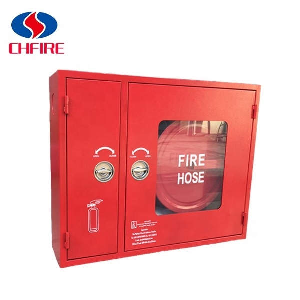 Steel Fire Hose Reel Box/ Top Quality Fire Fighting Double door Cabinet