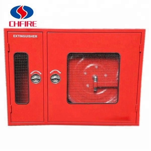 Steel Fire Hose Reel Box/ Top Quality Fire Fighting Double door Cabinet