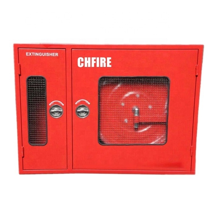 Steel Fire Hose Reel Box/ Top Quality Fire Fighting Double door Cabinet