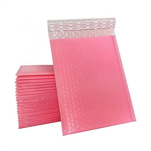 11x13+4cm Custom  Pink Mailer Padded Mailing Matte Courier Packaging Bubble Envelopes Shipping Bag Poly Bubble Mailer