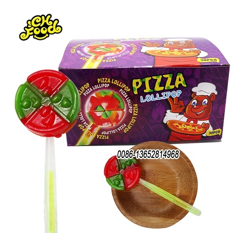 Halal Pizza Shape fluorescent Lollipop With Glow Stick