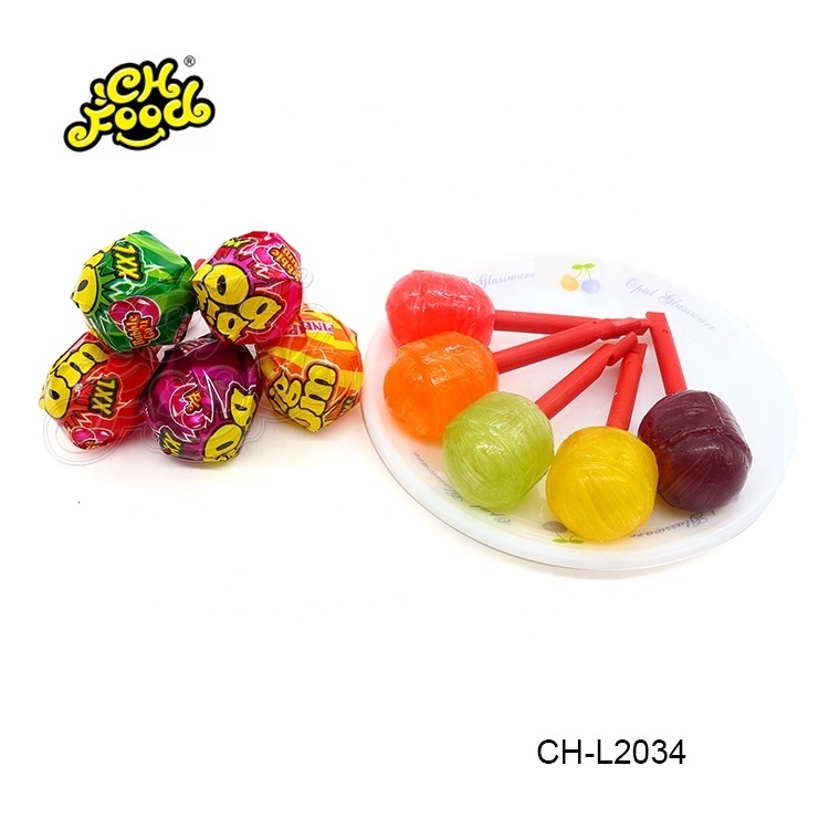 Big Bom Fruit  Flavour Whistle  Lollipop Candy With Bubble Gum