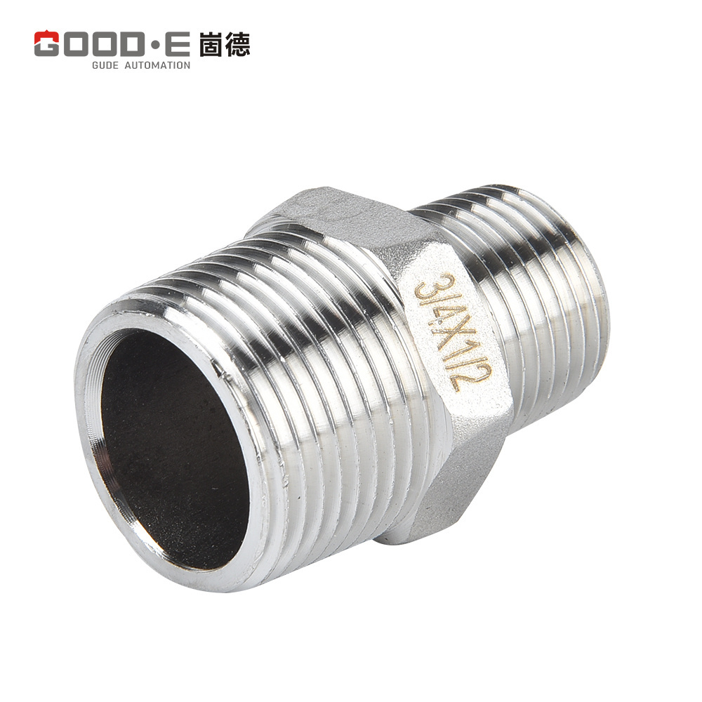 GOOD-E Direct Manufacturer Stainless Steel Ss 304 Male Threaded Hex Pipe Nipple