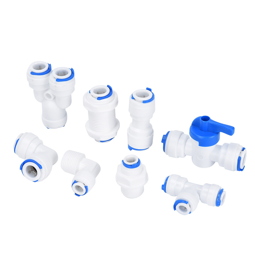 RO water filter push in tube fittings 1/4