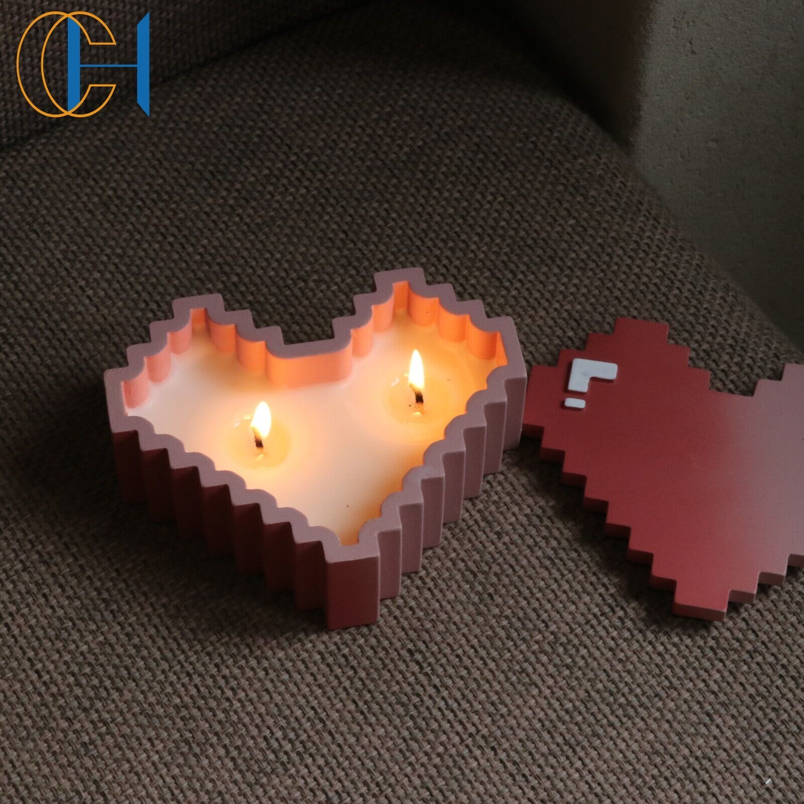 C&H Wholesale Ceramic Candle Jar Custom Logo Unique Heart Bowl Shape Concrete Cement Candle Jars