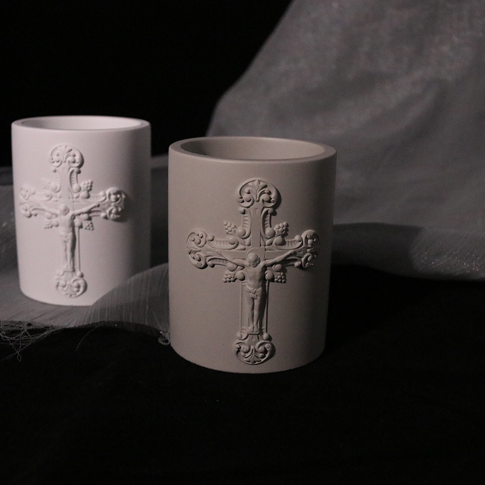 Unique Christian Church Stations Of The Cross Cement Jesus Luxury Custom Candle Jar