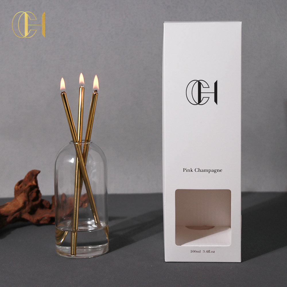 C&H Gift Box Simple Style Refillable Oil Liquid Candles Smokeless Metal Stick Everlasting Candles With Box And Packaging