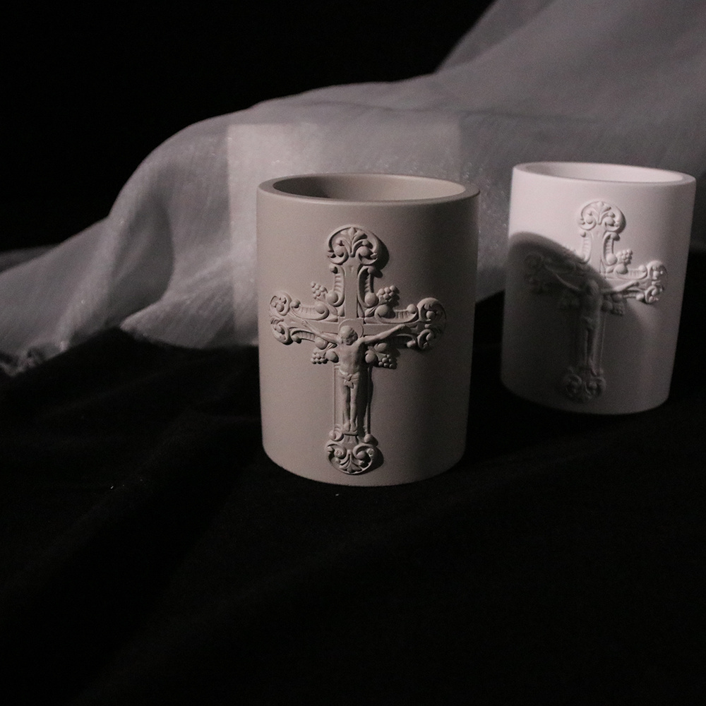 Unique Christian Church Stations Of The Cross Cement Jesus Luxury Custom Candle Jar