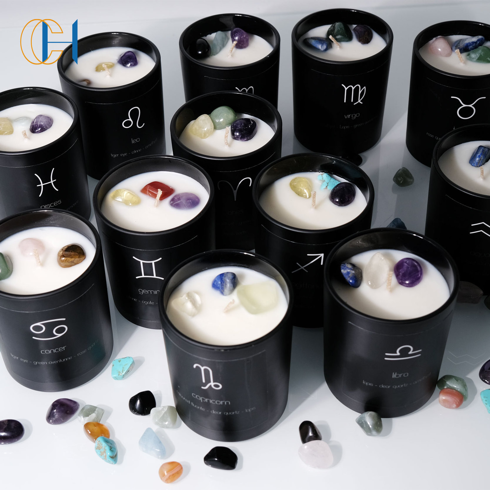 C&H Abundance Crystal Intention Candle Prosperity Good Luck Money Energy Soy Candle Manifestation Candle