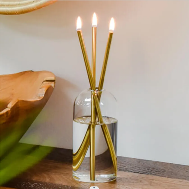 C&H New Glass Jar Metal Tube Flameless Clean Burning Everlasting Pristine Oil Liquid Candles with Custom Fragrance and Gift Box