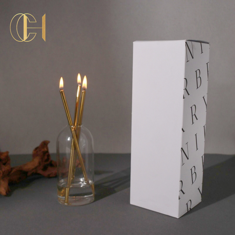 C&H Metal Candle Glass Vase Unscented Clean Burning Nontoxic Smokeless Stainless Steel Rods Everlasting Candle