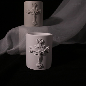 Unique Christian Church Stations Of The Cross Cement Jesus Luxury Custom Candle Jar